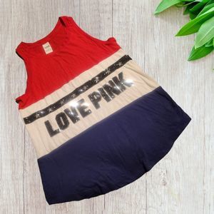 EUC VS Pink Oversized Tank top Sz Large